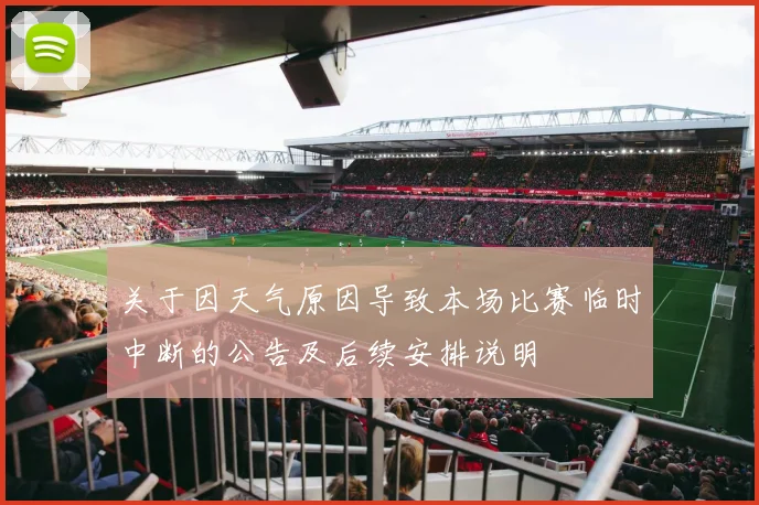 关于因天气原因导致本场比赛临时中断的公告及后续安排说明